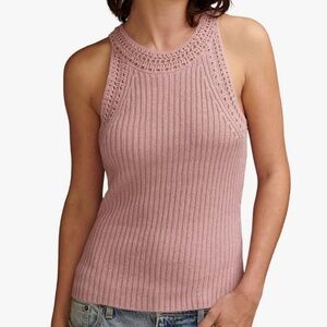 NWT Lucky Brand Knit Rib Sweater Tank Mauve (Size S)